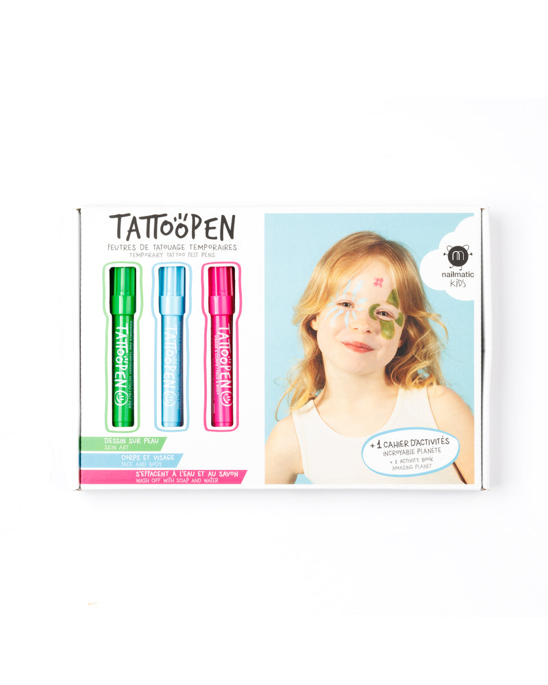 TattooPen Set - Green, Blue, and Pink
