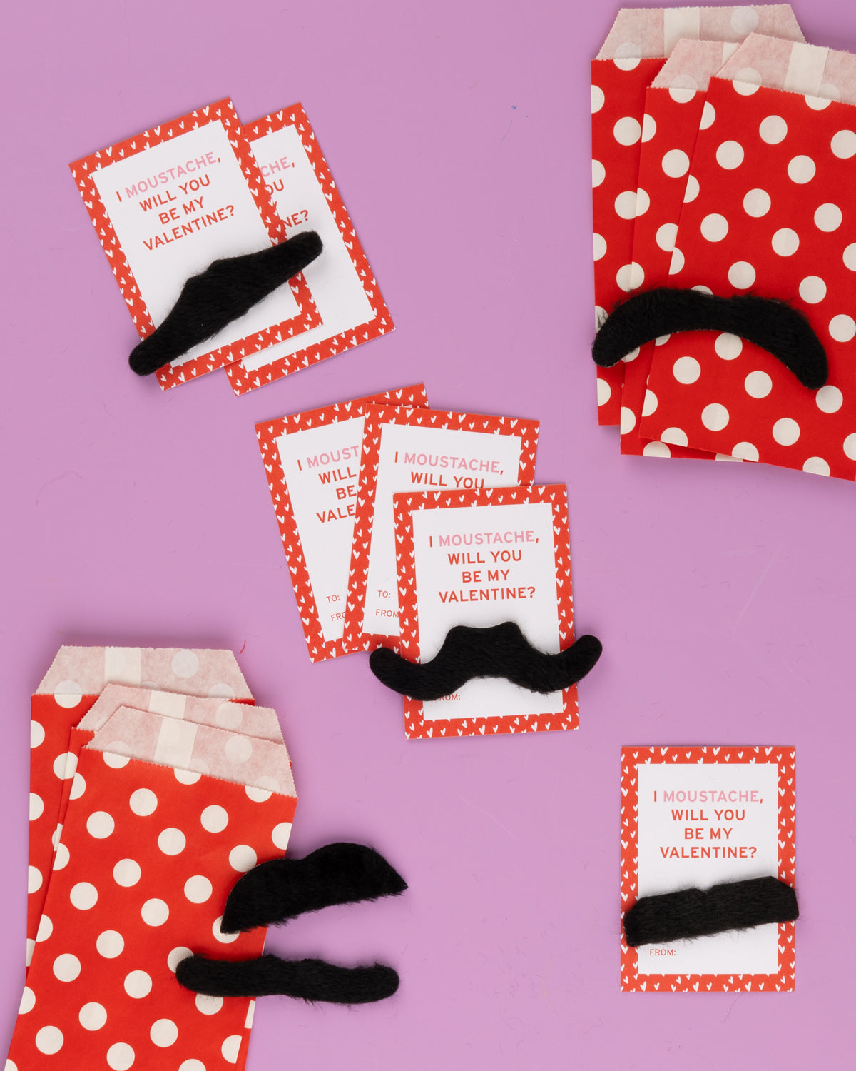 I Mustache, Will You Be My Valentine? | Set of 6 Class Valentines