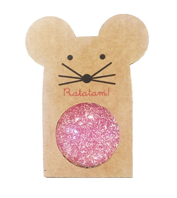 Pink Glitter Mouse Bouncing Ball